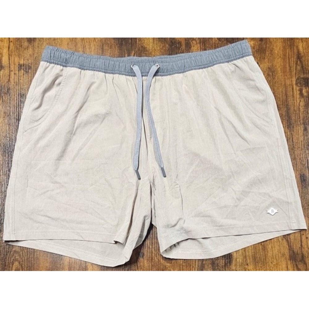 Burlebo Athletic Shorts Men's 2XL 6" Inseam Heather Khaki Lined Stretch NWT